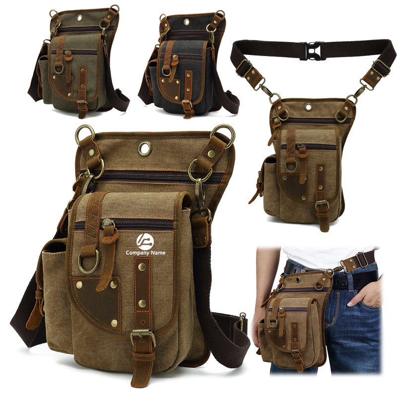 Canvas Drop Leg Bag Tactical Thigh Outdoor Waist Pack 2