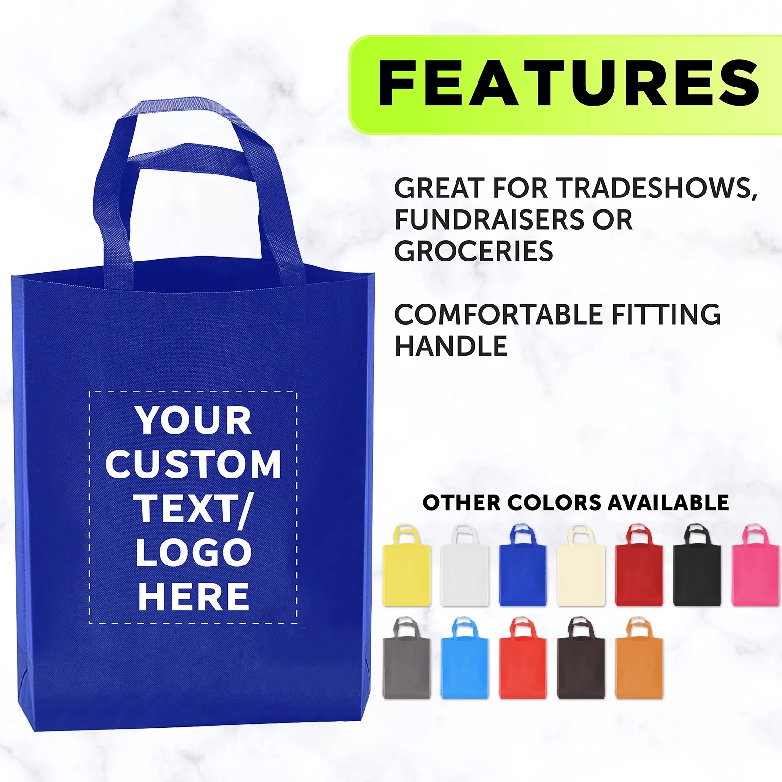 Reusable Personalized Grocery Shopping Totes Bag Custom Logo 6