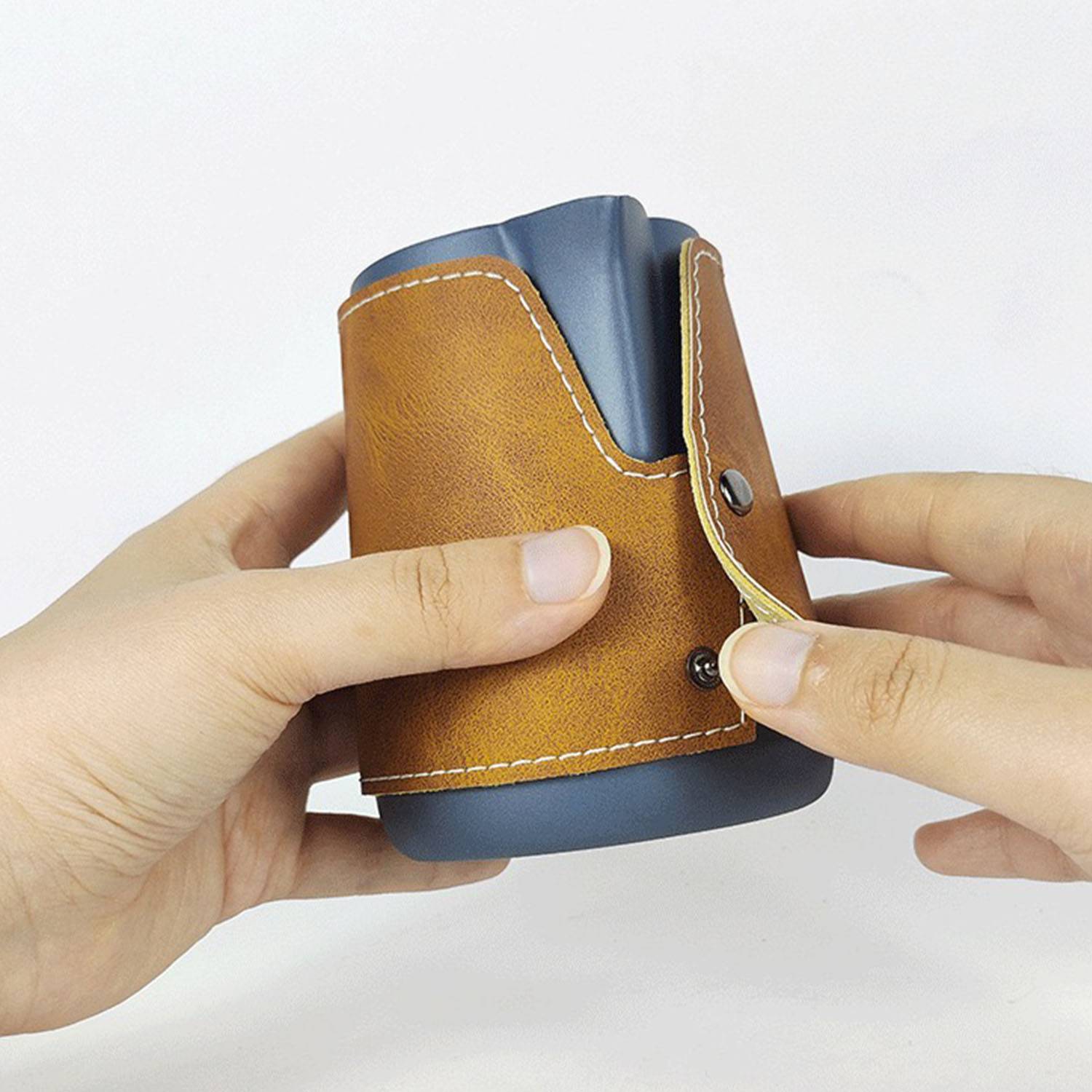 Stainless Steel Milk Frothing Pitcher with Leather Cover 9