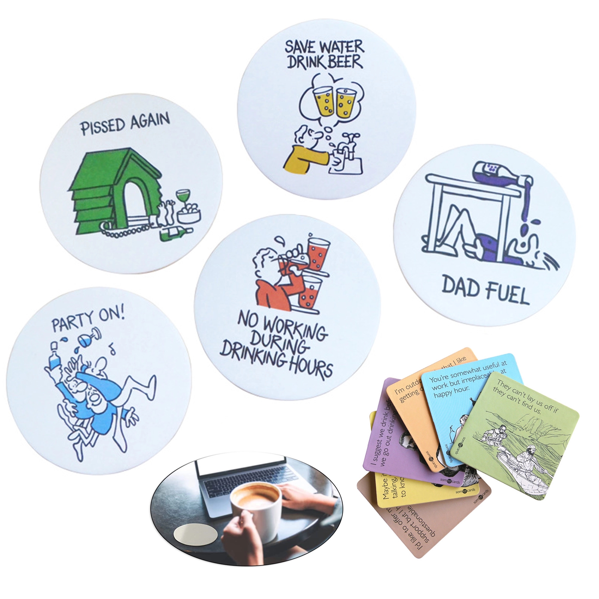Full Color Square Round Paper Coasters