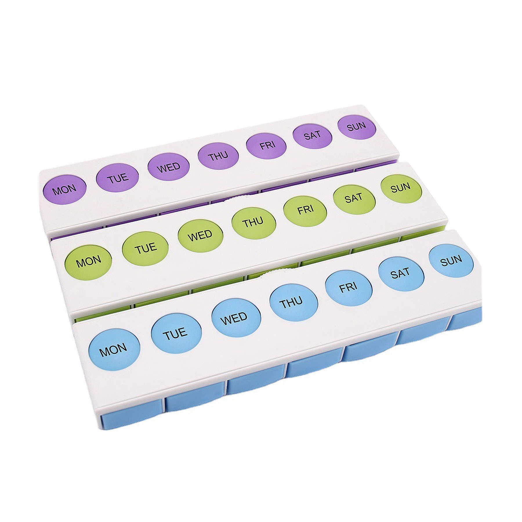 Push Button 7 Day Medicine Pill Box W/Lock 6