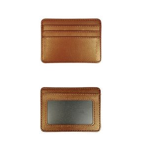 Elegant Portrait Dual Side PU Leather Card Holder With 2 Pockets 19