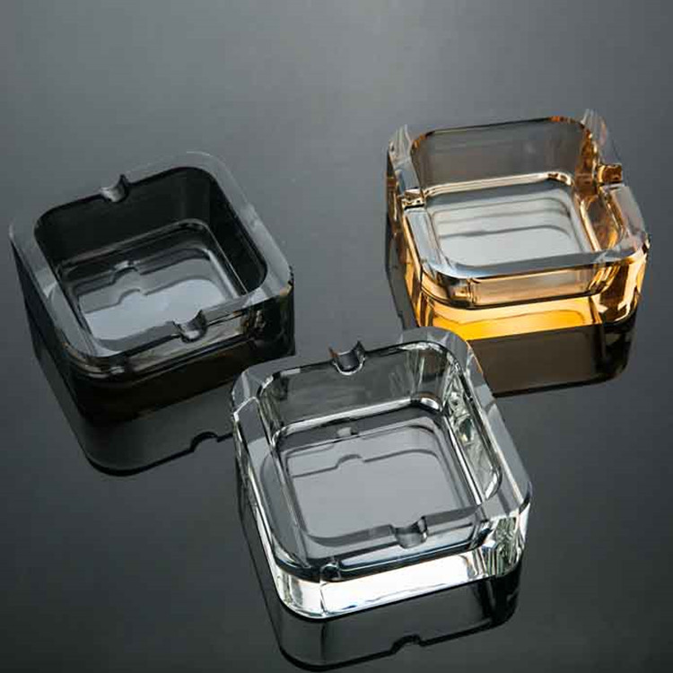 Crystal glass ashtray