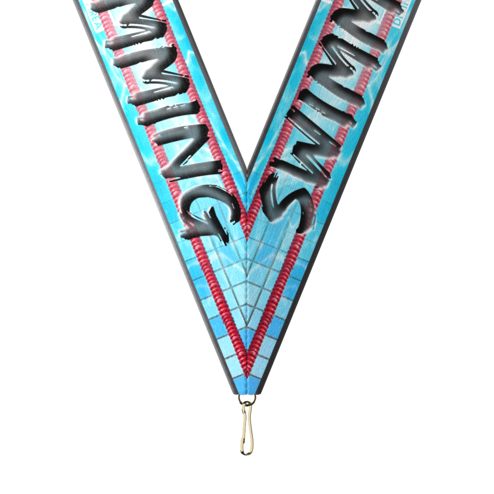 1-1/2" x 34" Sublimated Swimming Neckband w/ Quick Clip 3