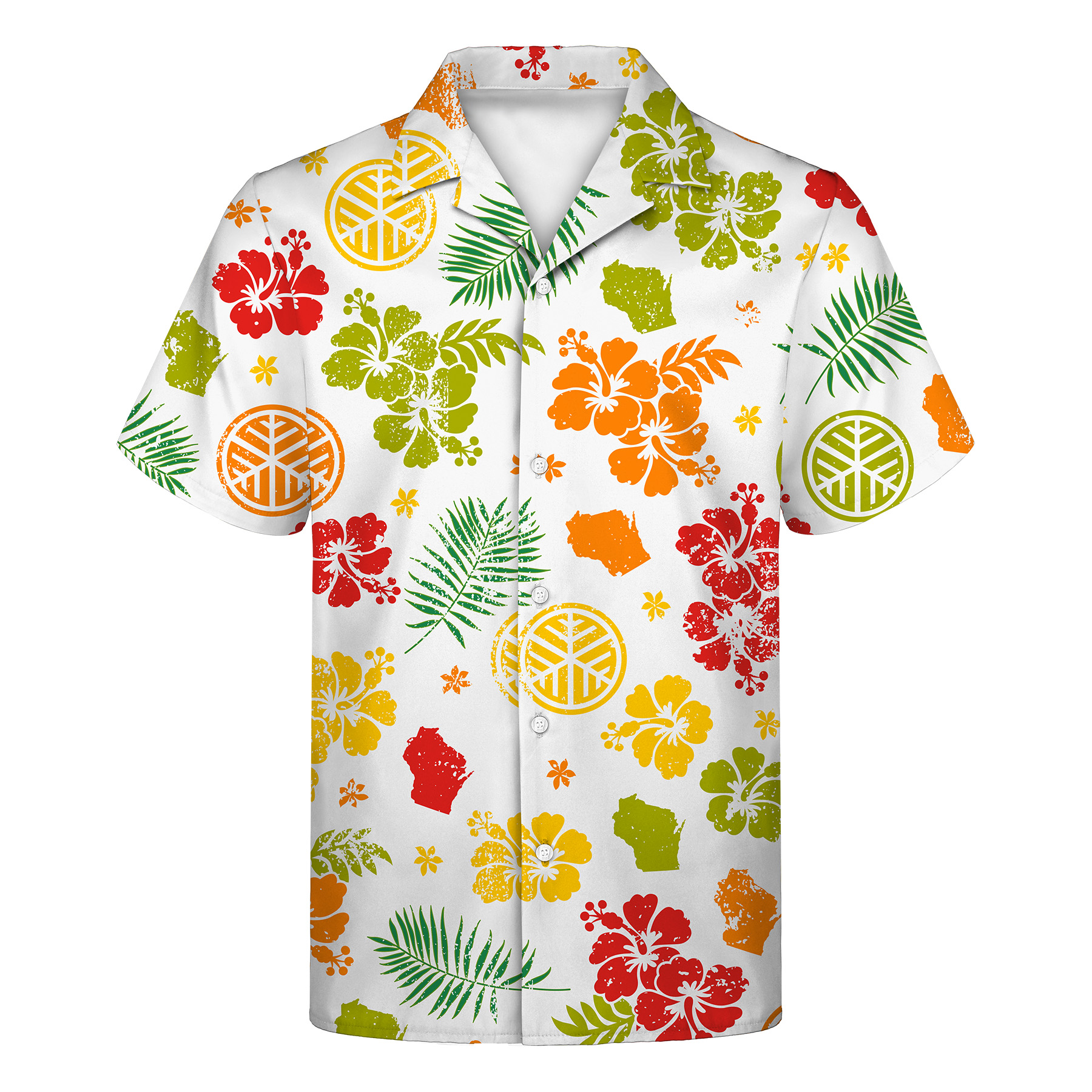135gsm Sublimated Hawaiian Cuban Collar Camp Shirt-UPF 50+ 1