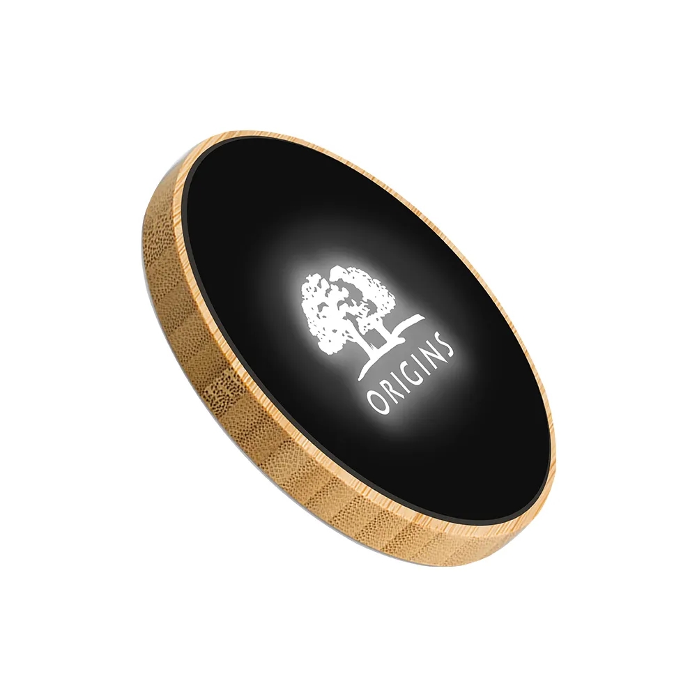 Light-up Logo Bamboo Wireless Charger Round 15W 6