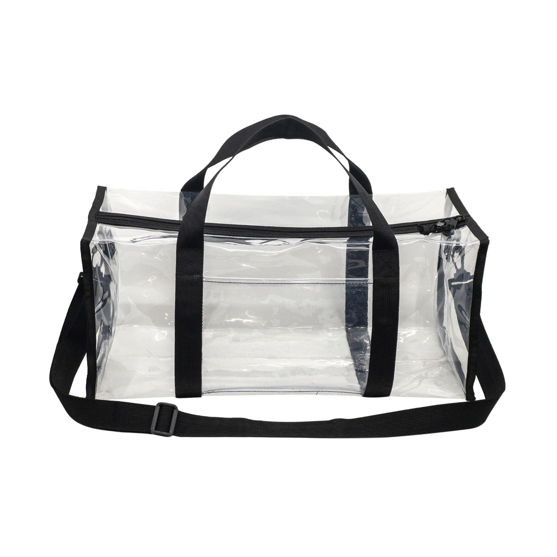 Clear Two-way Zipper Duffle Sport Bag with/ Removable Shoulder Strap 4