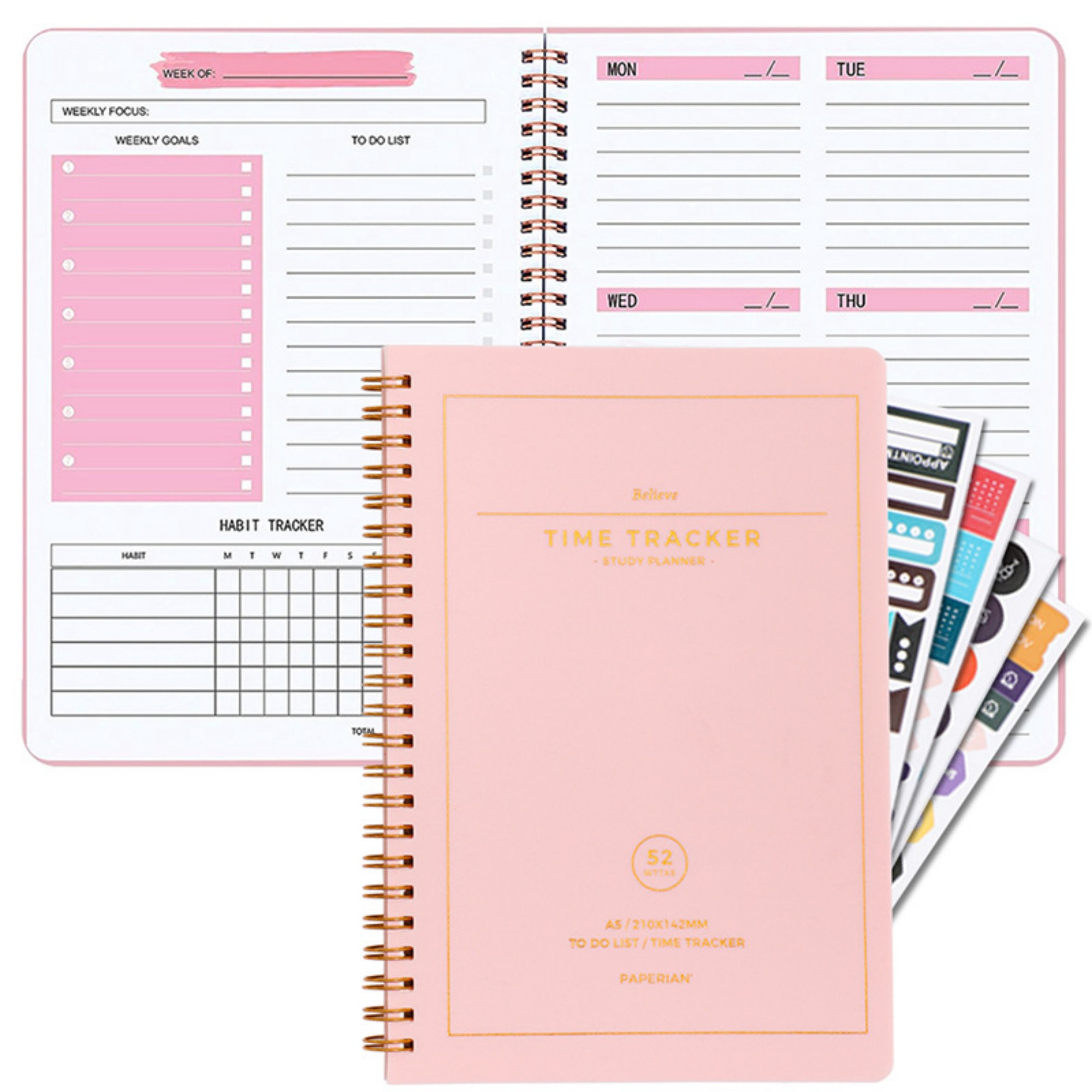 A5 52 Sheets Undated Weekly Planner 6