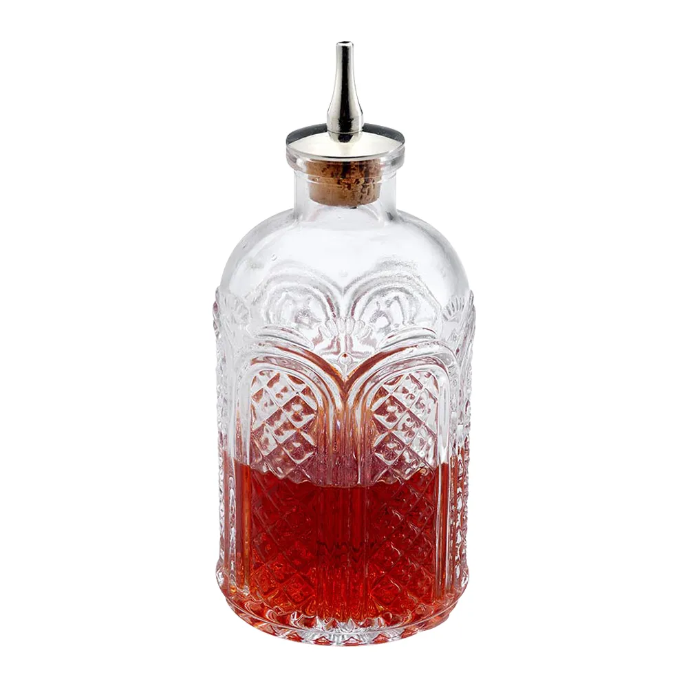 5oz. Glass Bitters Bottle Dome Retro Design 4