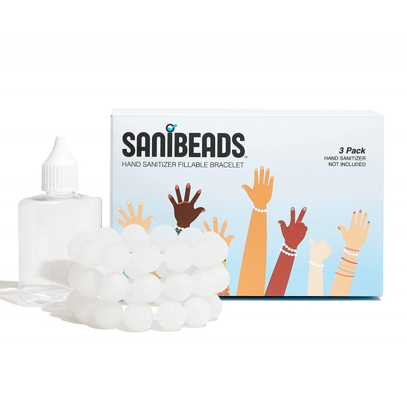 SANIBEADS HAND SANITIZER FILLABLE BRACELET 3-PACK (sanitizer not included) 6