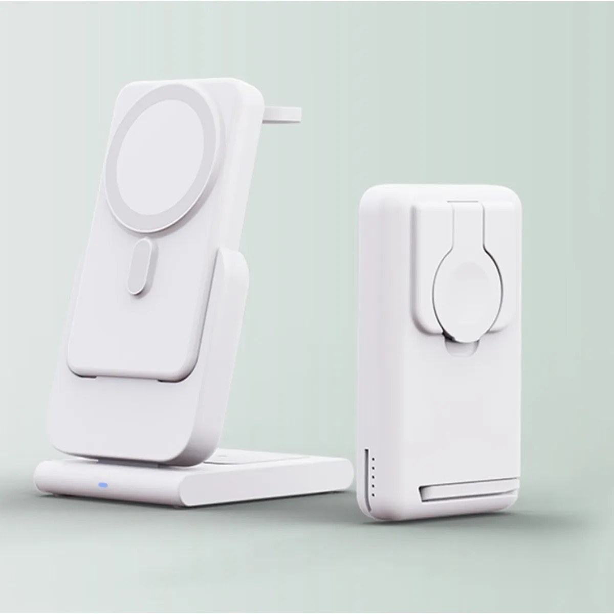 Foldable 3 In 1 Magnetic Power Bank With Stand For Iwatch 8