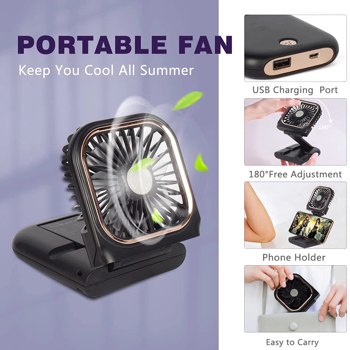 5 In 1 Foldable Mini Fan 2