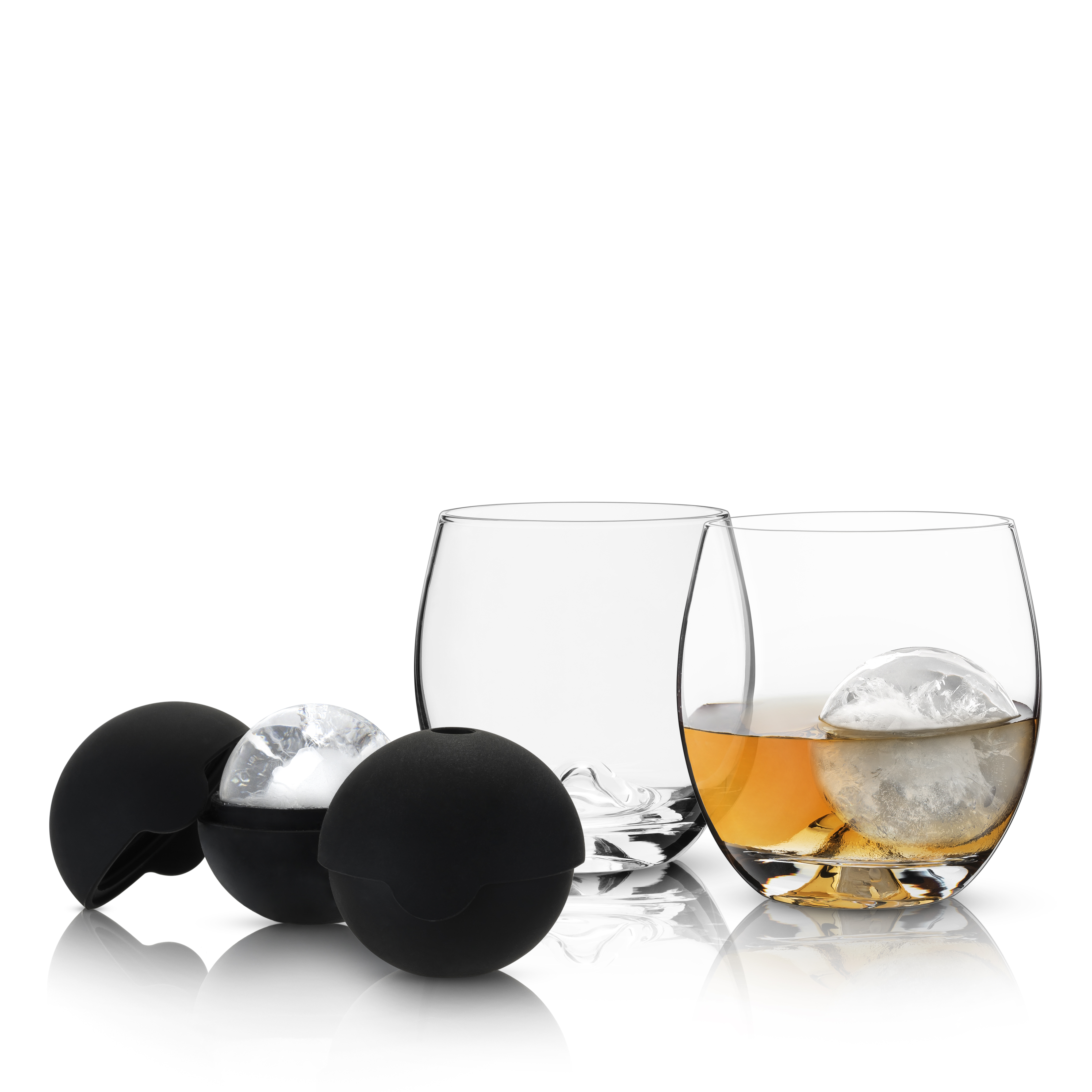 Viski® Glacier Rocks® 4-Piece Ice Ball Mold and Tumbler Set 5