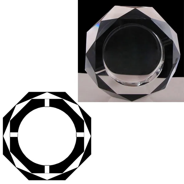 Large Octagon Crystal Ashtray - 7.1" 2