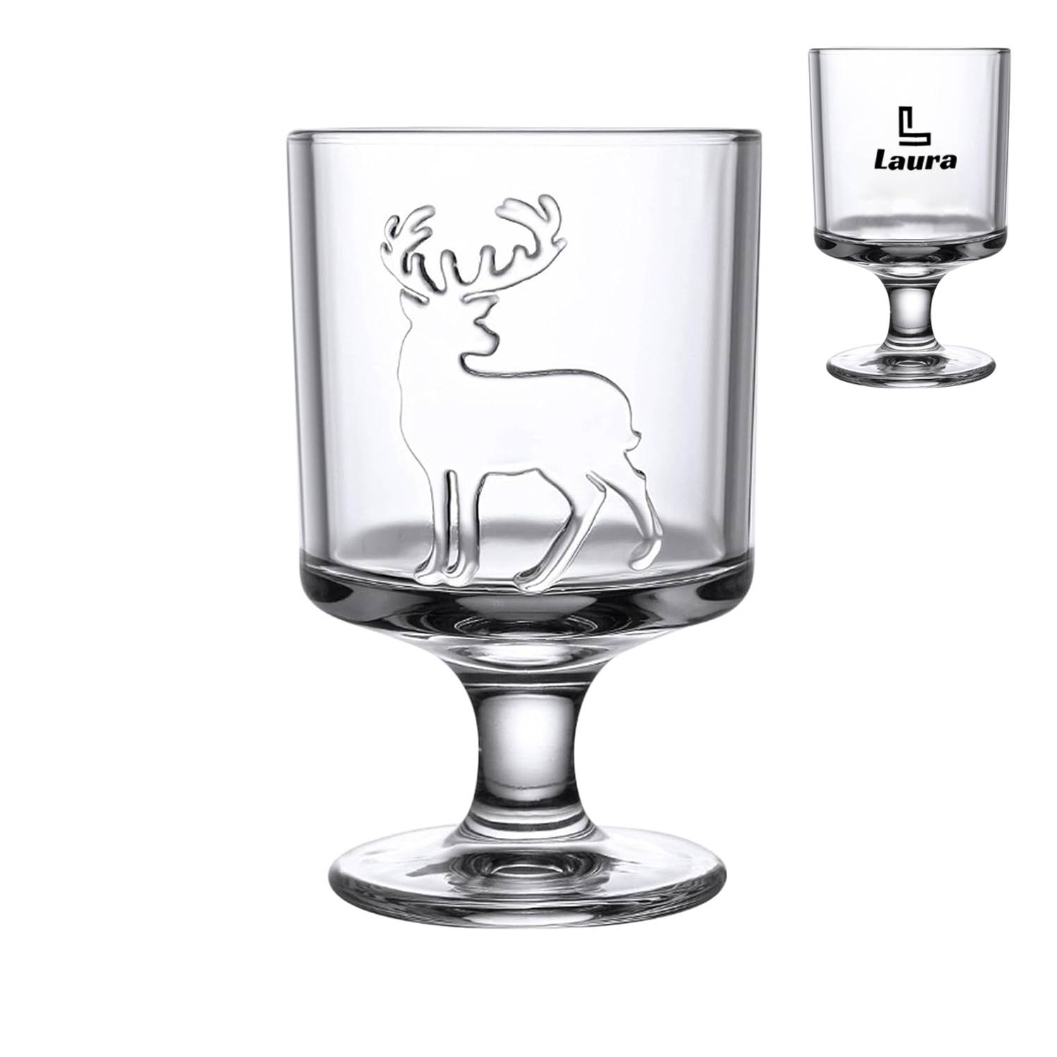Vintage striped mulled wine glasses for cold drinks 4