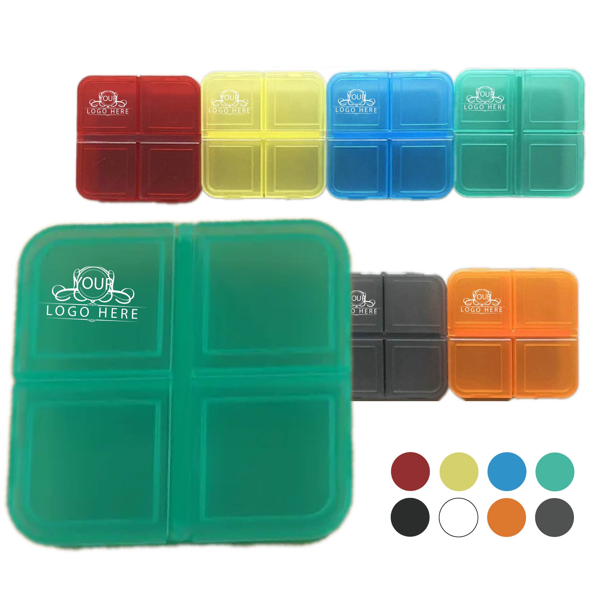 Pill Box With 4 Dividers 1