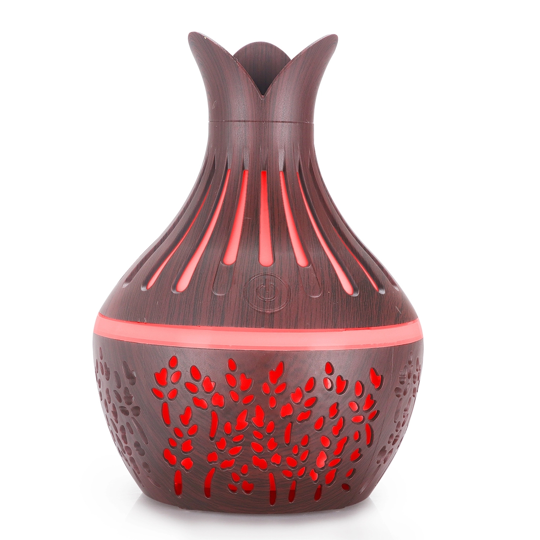10 Oz. Carved Vase-shaped Wood Grain Aroma Air Humidifier 6