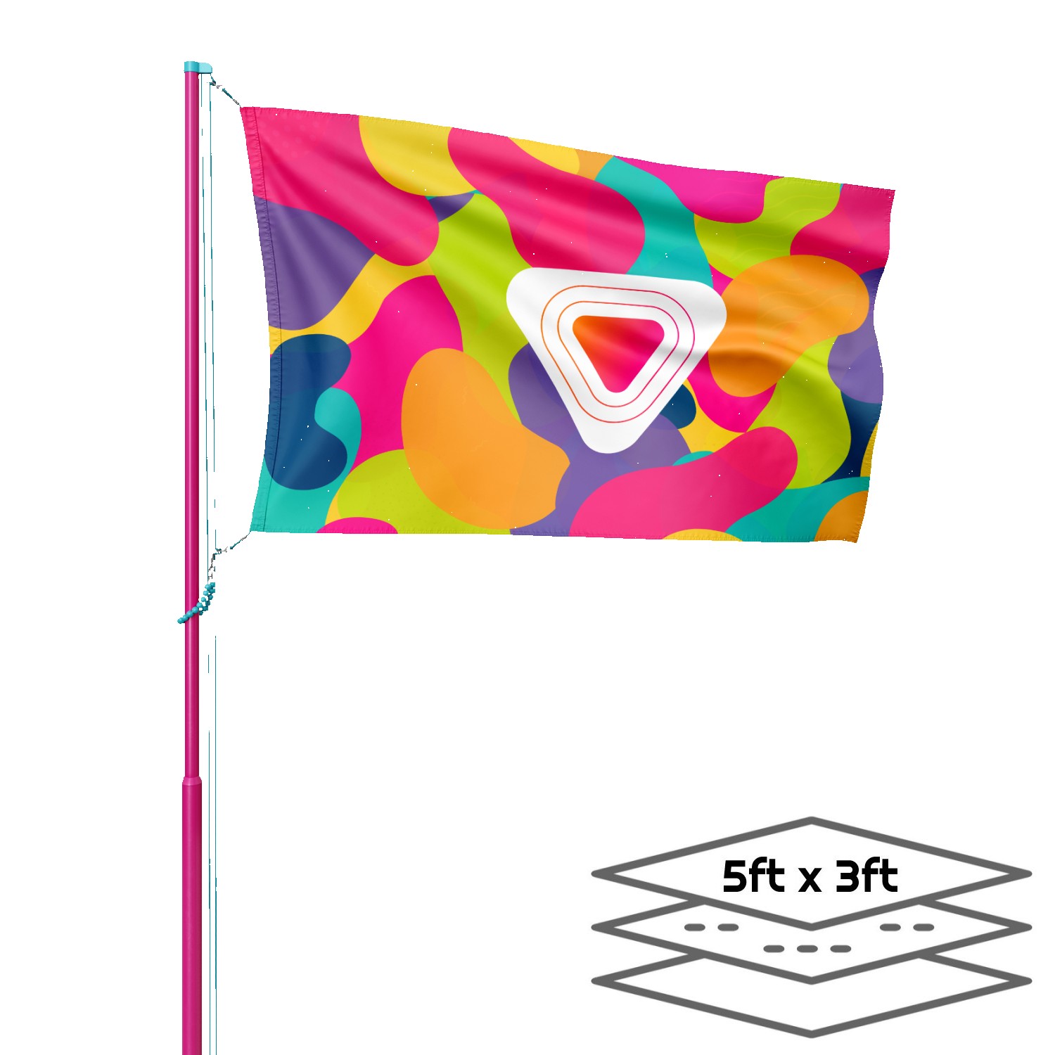 Double-Sided Dye Sublimation 3-Layer 5ft*3ft Flag 2