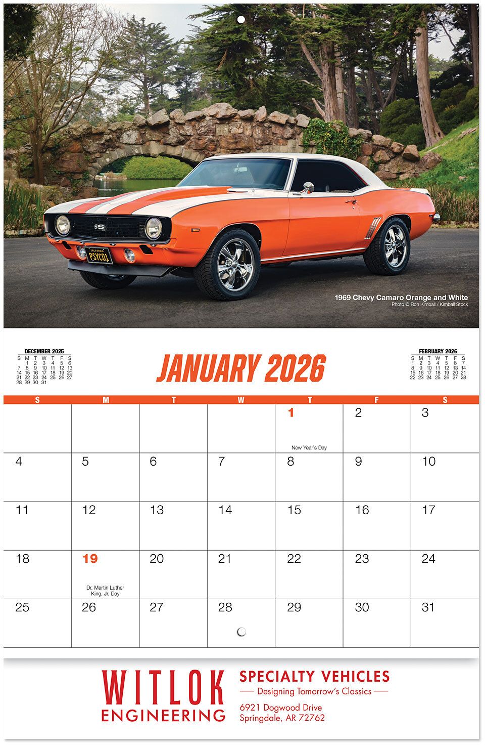 MUSCLE CARS STAPLED WALL CALENDAR 2