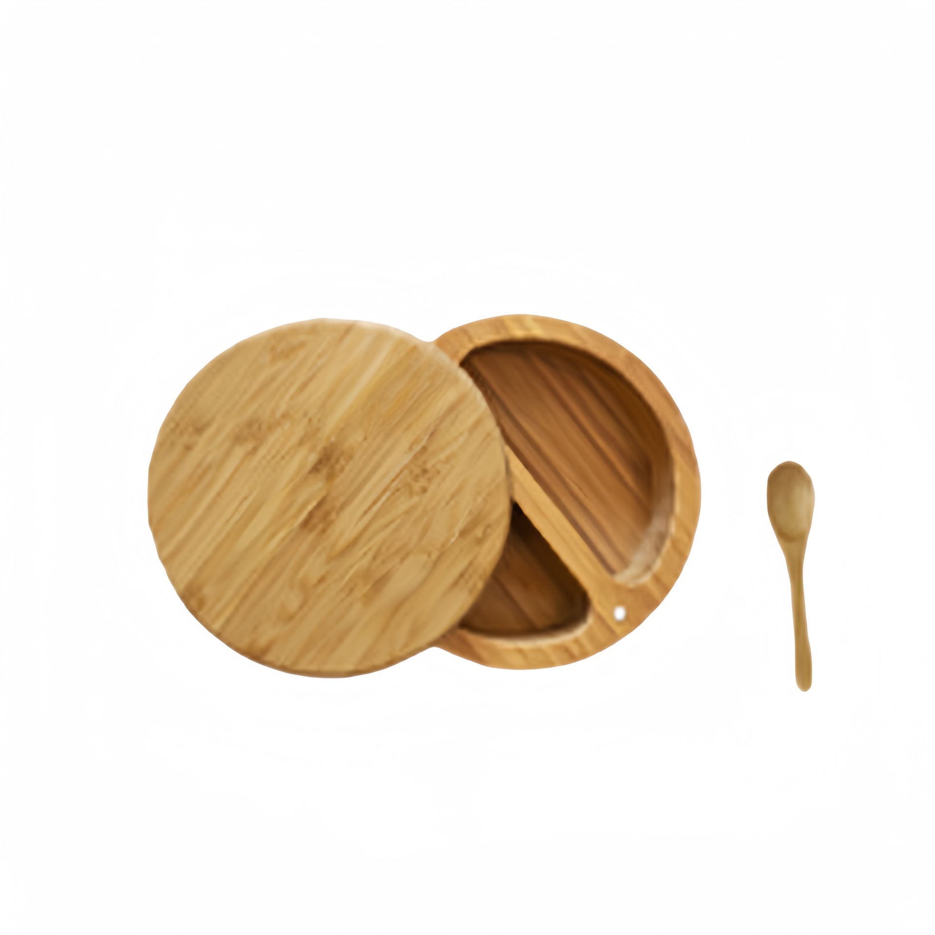 Bamboo Salt Storage Box with Magnetic Swivel Lid 2