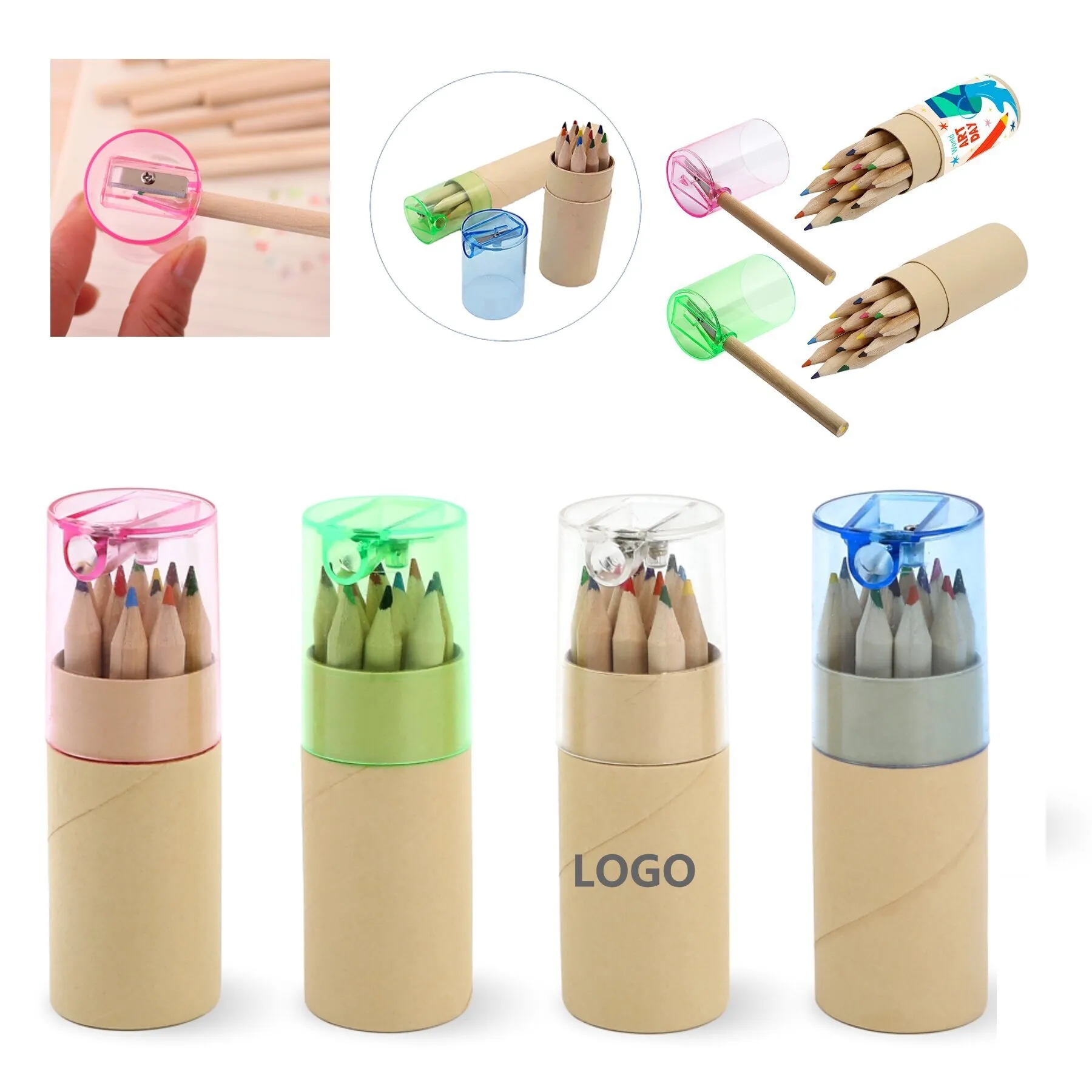 12 Color Pencil in Tube W/Sharpener 5