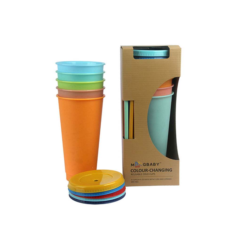 710ML Color Plastic Cup Temperature Sensitive Water Bottle 4