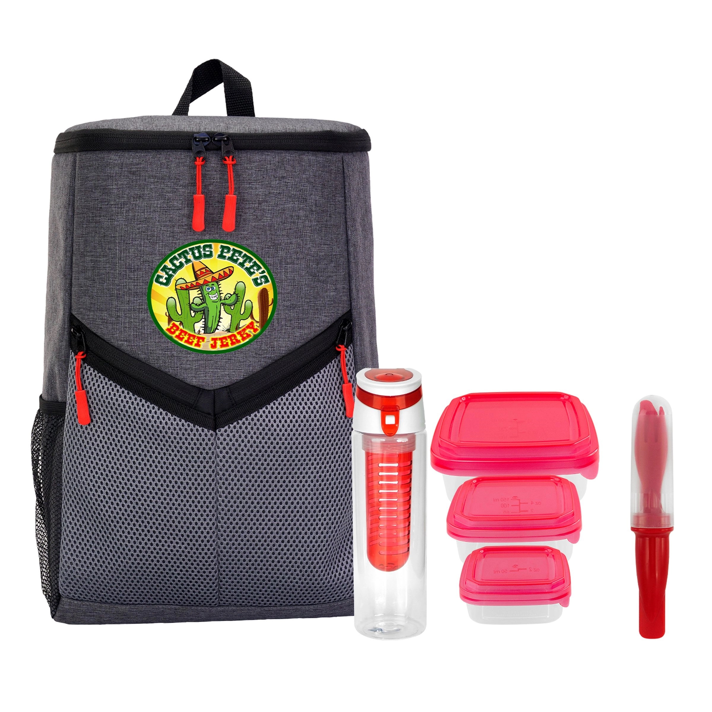 Victory Lunch & Drink Cooler Backpack Set 6