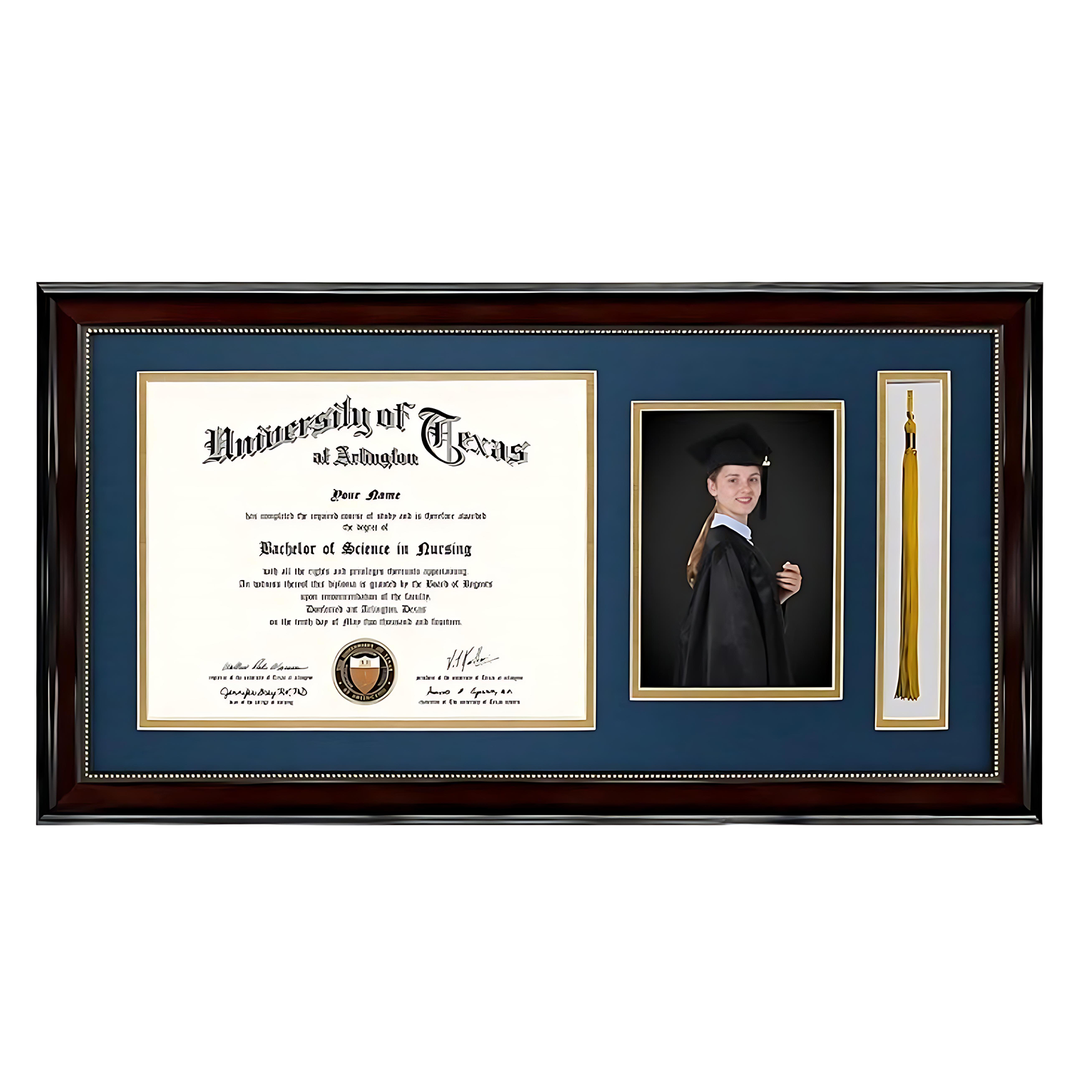 Wooden Frame with Tassel Stand for Certificates & Photos 8