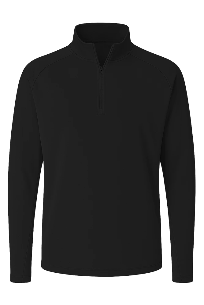 MENS WICKING SOLID 1/4 ZIP LS PULLOVER 23