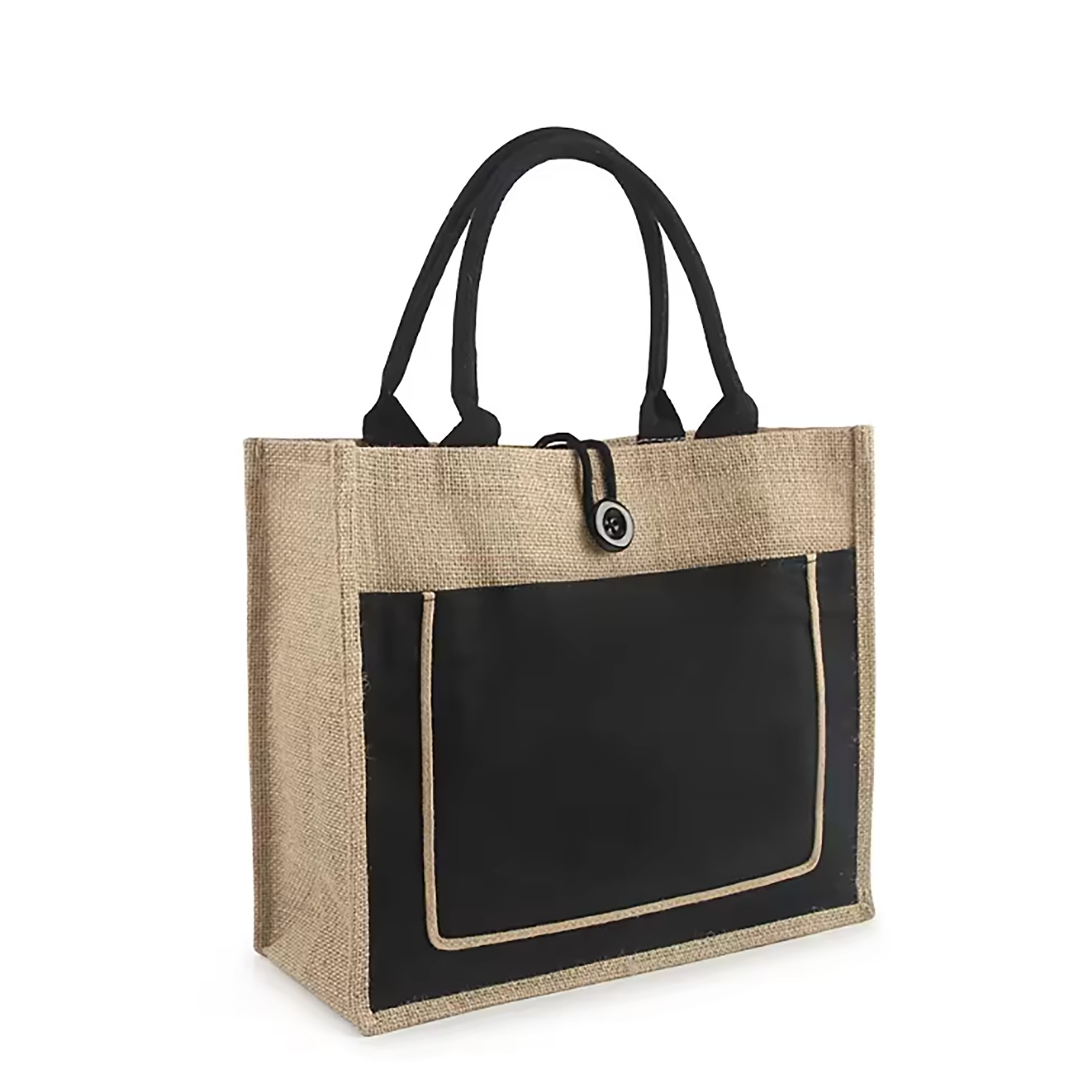 Natural Jute Burlap Tote Bag, custom tote bag with logo imprint 1