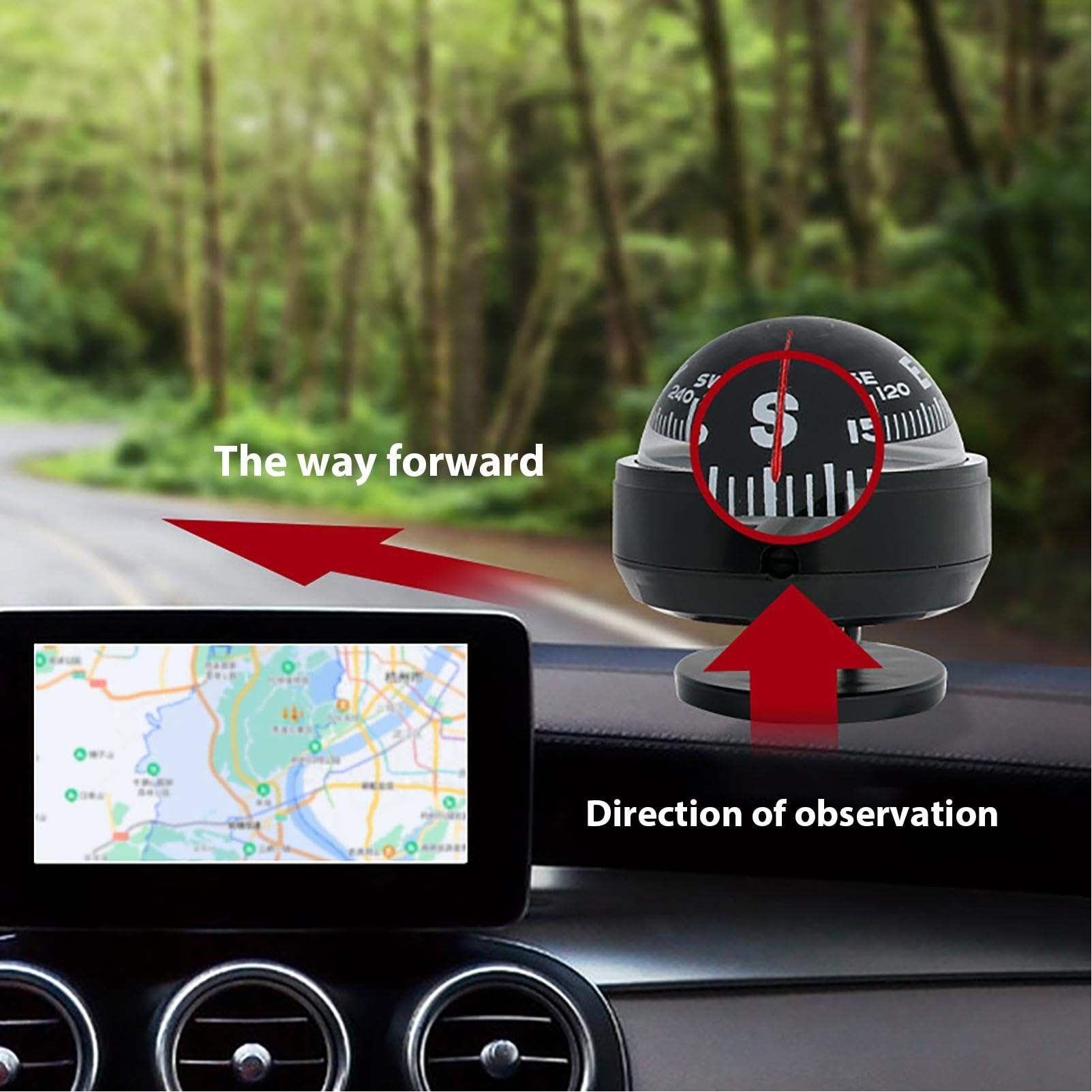 Adjustable Dashboard Compass Ball 1