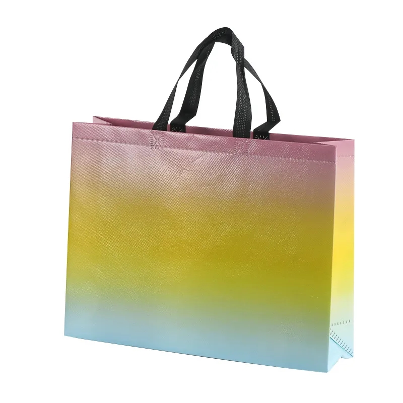 Tri Gradient Color Non-Woven Tote Shopping Bag 2