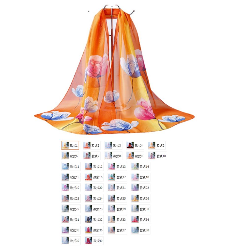 Women Silk Chiffon Scarf 2