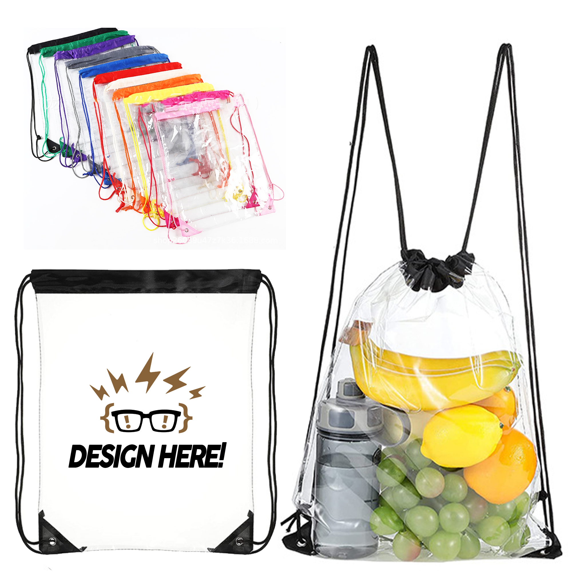 Transparent PVC Drawstring Bag 3