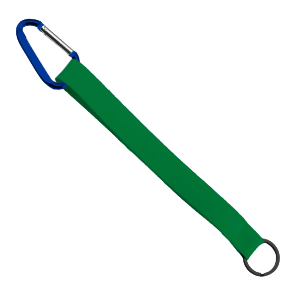3/4" Sewn Polyester Keychain with Metal Split-Ring and Carabiner 170