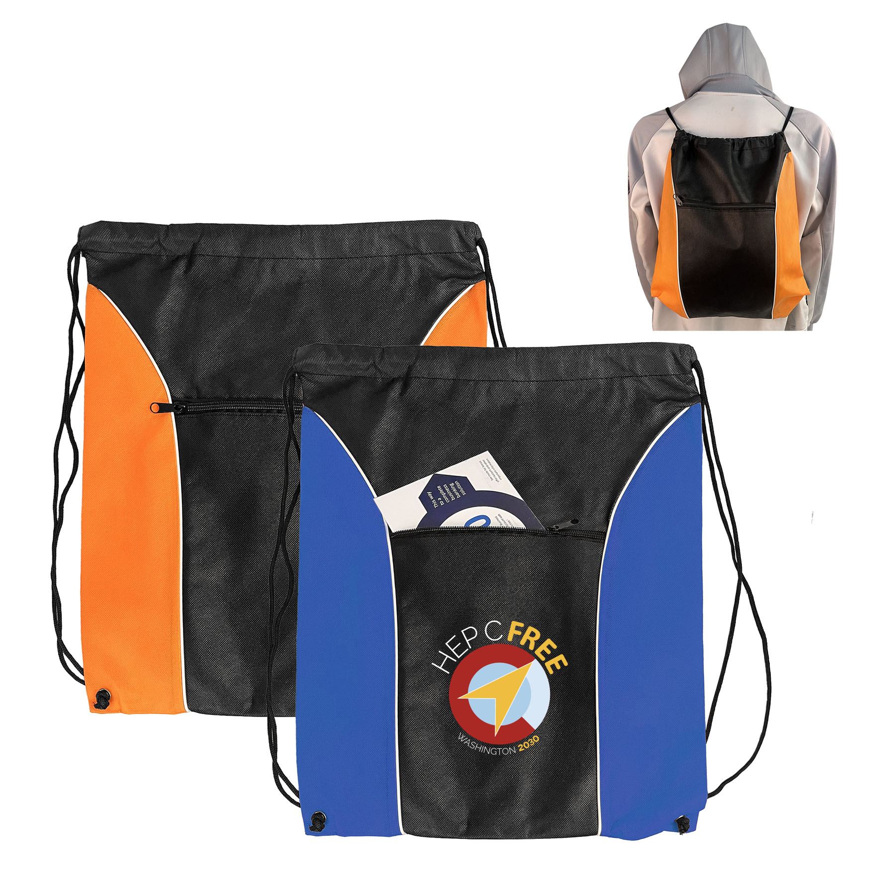 90 gm Non-woven drawstring backpack -Close Out 5