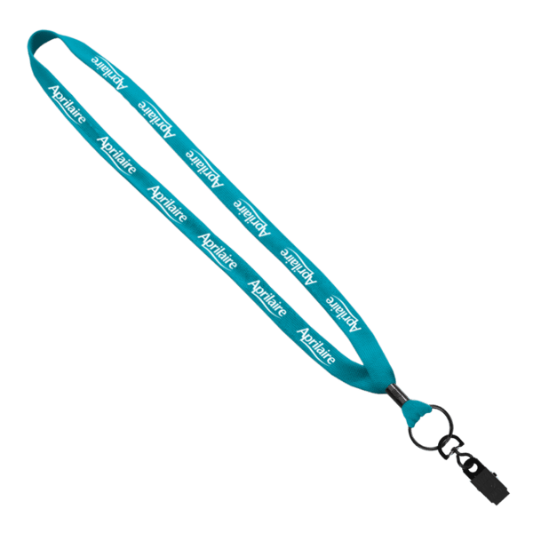 5/8" Polyester Shoelace Lanyard with Metal Crimp & Split-Ring 239