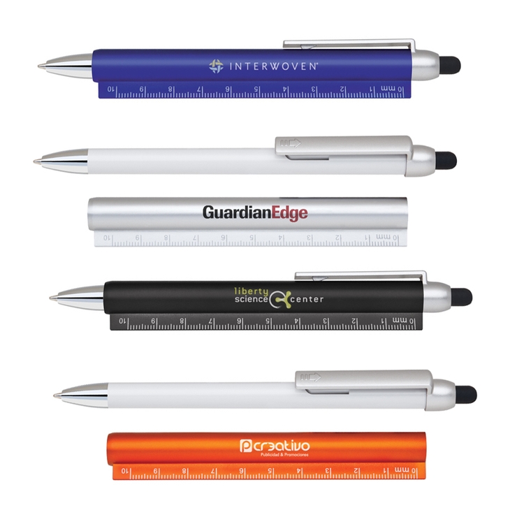3 in 1 Plastic Ruler, Stylus Ball Point Pen 1