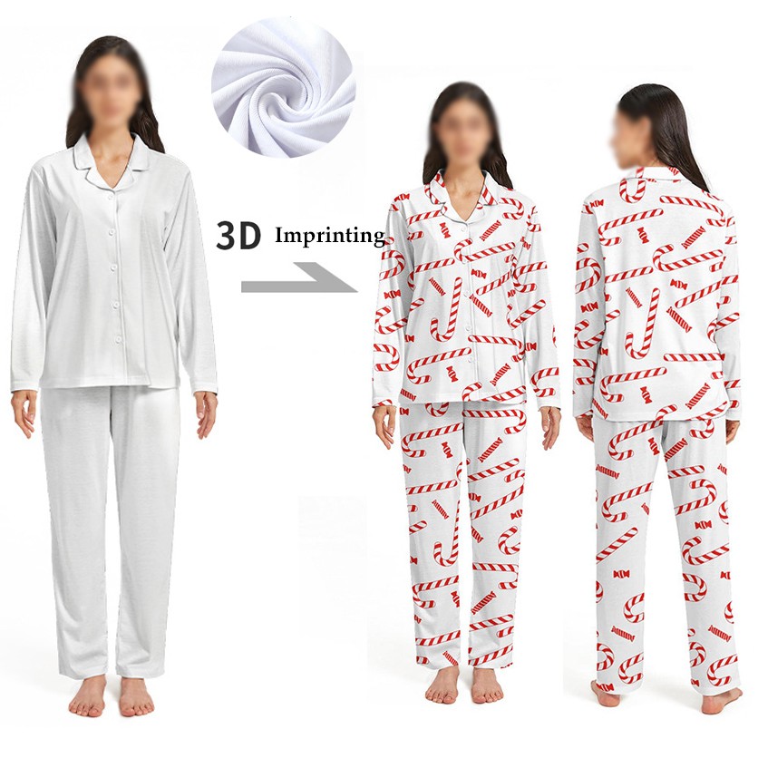 3D Digit Print Two Pieces Pajamas Sets for Women Sleepwear 3