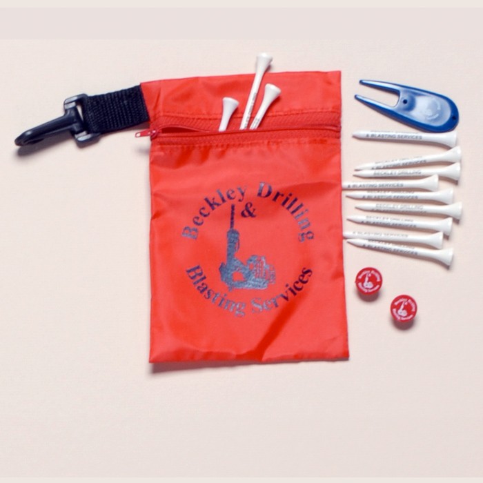 Golf Zipper Pouch w/ Six 2 3/4" Tees & 3 Markers 1