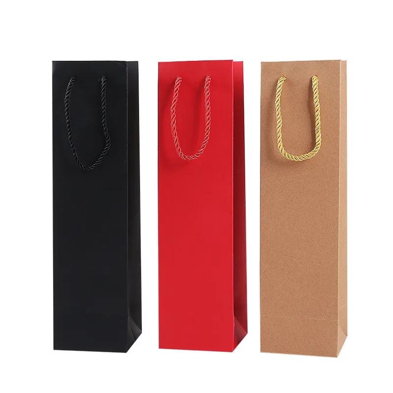 Eco-friendly Gift Paper Shopping Bag For Packaging Red Wine 2