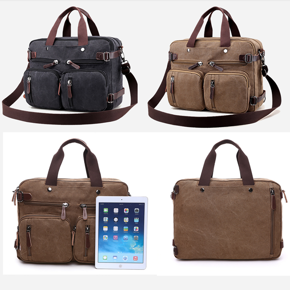 Expandable Large Canvas Vintage Massenger Bag 4