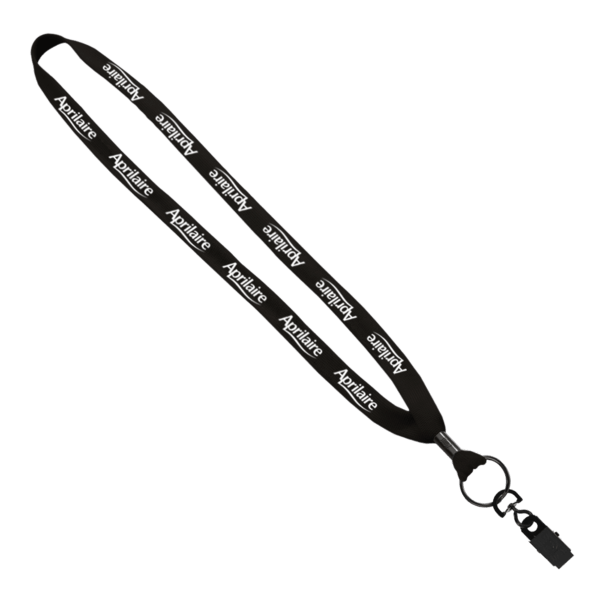 5/8" Polyester Shoelace Lanyard with Metal Crimp & Split-Ring 249