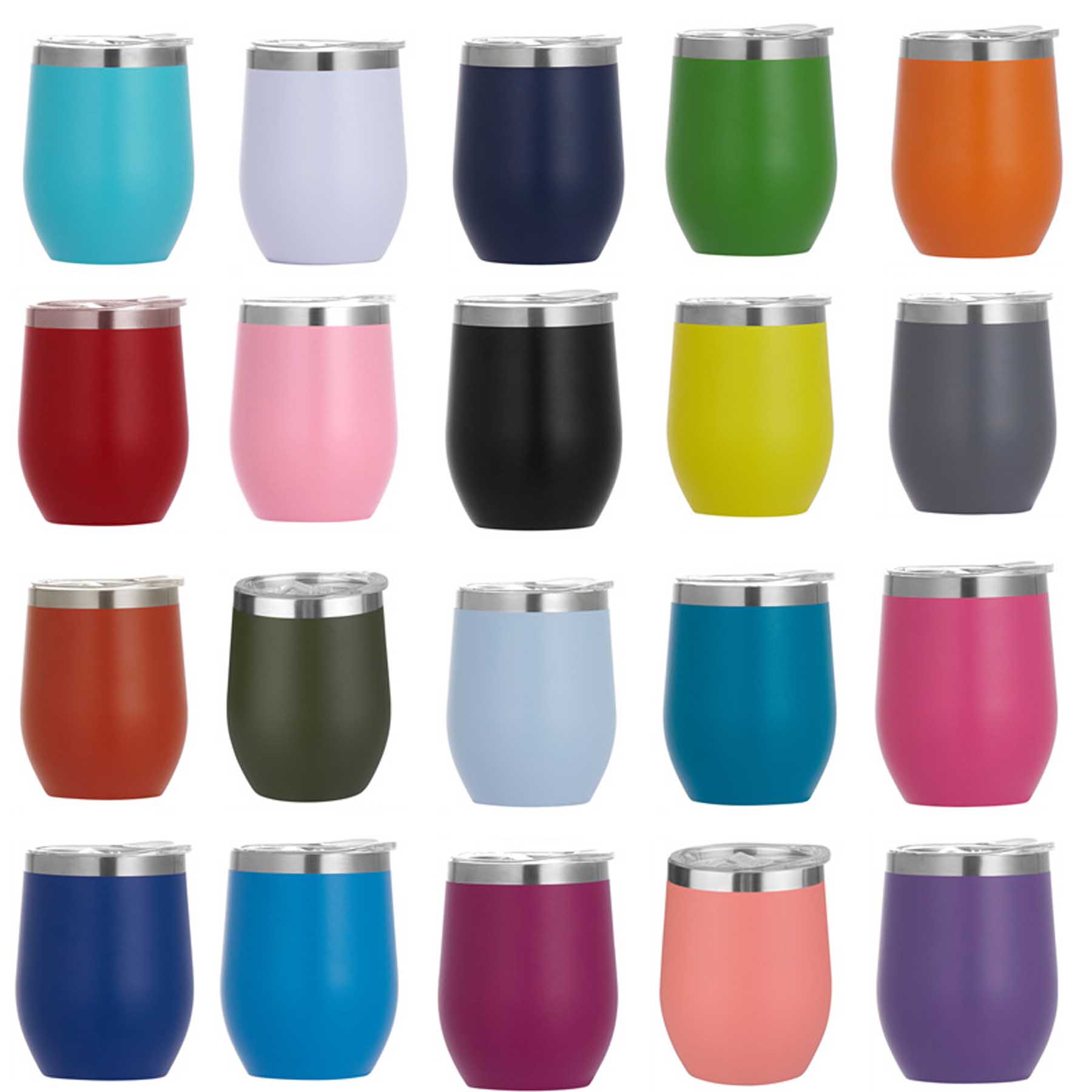 12oz Insulated Water Coffee Stainless Tumblers Cups with Slide Lids 2