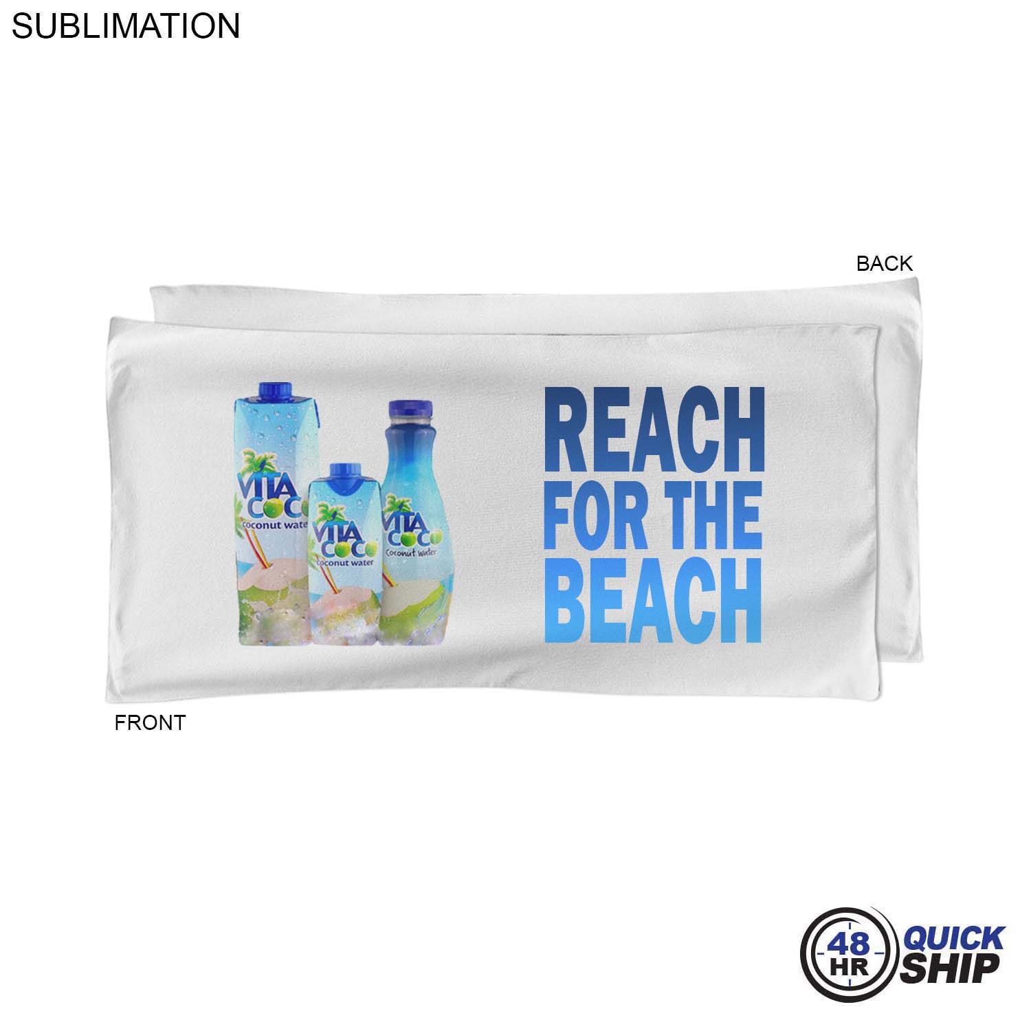 48Hr Quick Ship - Absorbent Microfiber Dri-Lite Terry White Pool Towel 20x40, Sublimated 4