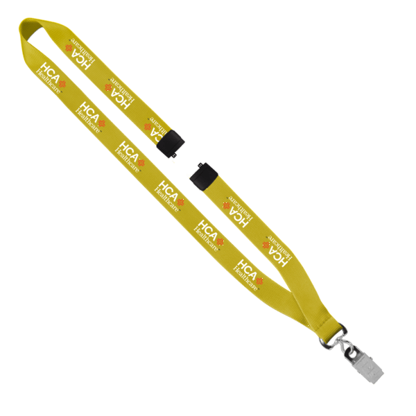 3/4" Polyester Lanyard with Sewn Silver Metal Split-Ring 171