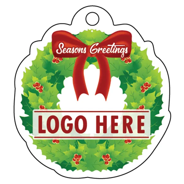 Full Color Acrylic Ornaments - Wreath with Red Bow