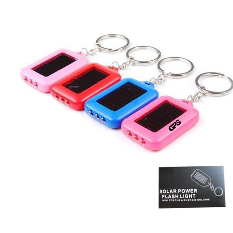 3 Leds Solar Powered Flashlight Keychain 2