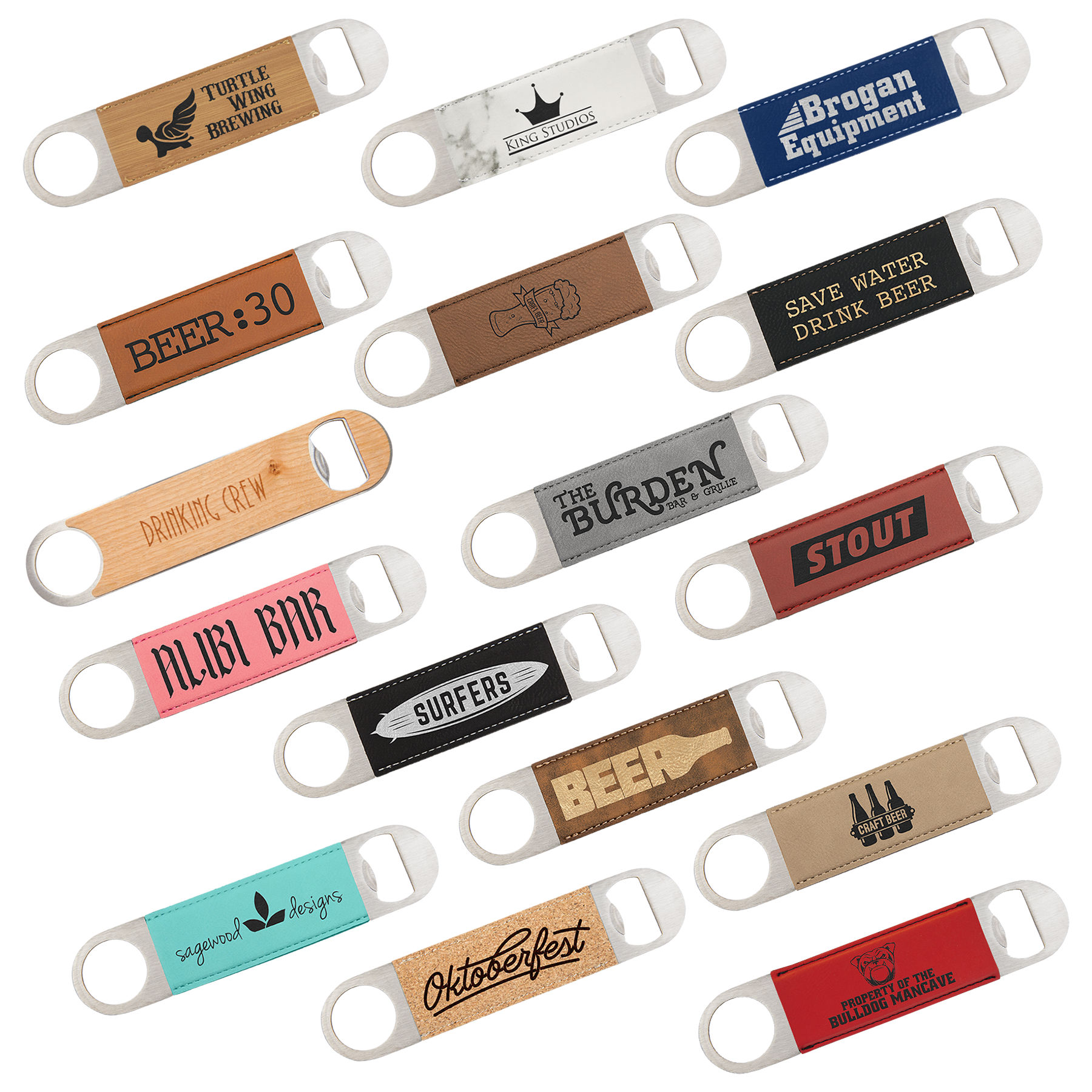 Laser Engraved Leatherette Bottle Opener (1.5"x7") 15
