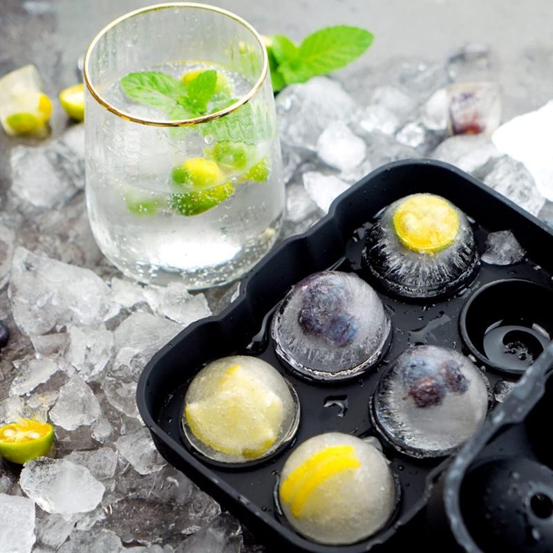 Silicone Ice Cube Trays Sphere Ice Ball Maker w/Lid 5